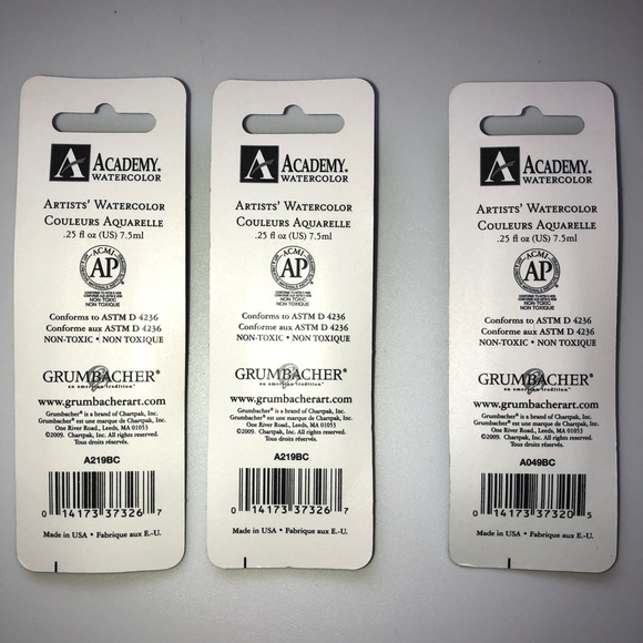 GRUMBACHER ACADEMY Watercolor Set of 15 .25 oz/ 7.5 ml Tubes NEW! - Picture 11 of 15